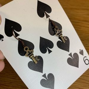 Small Bronze Key Earrings